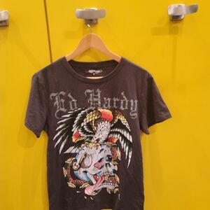 NWT Ed Hardy Designs Charcoal Short Sleeve Tee Mens small